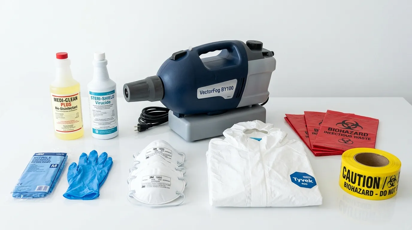 Professional biohazard remediation crew working in Corte Madera